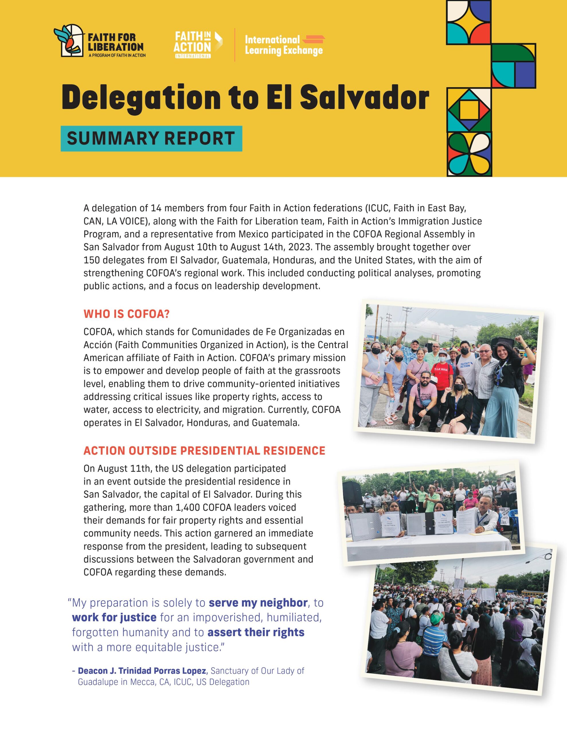 El Salvador Delegation Report